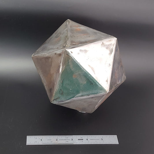 Icosahedron D20 in unfinished welded steel 6" 150mm