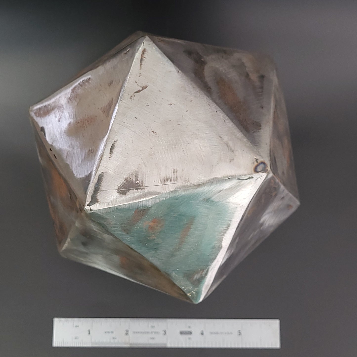 Icosahedron D20 in unfinished welded steel 6" 150mm