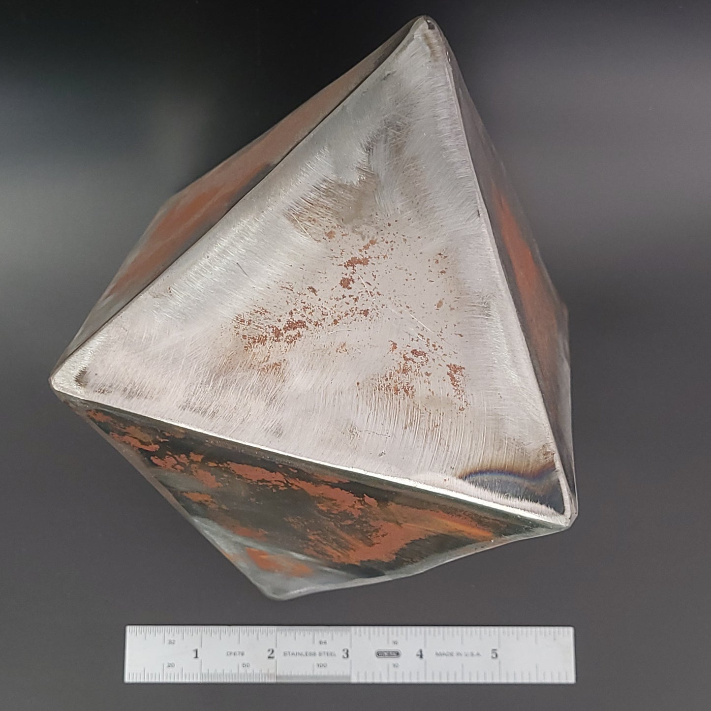 Octahedron D8 in unfinished welded steel 6" 150mm