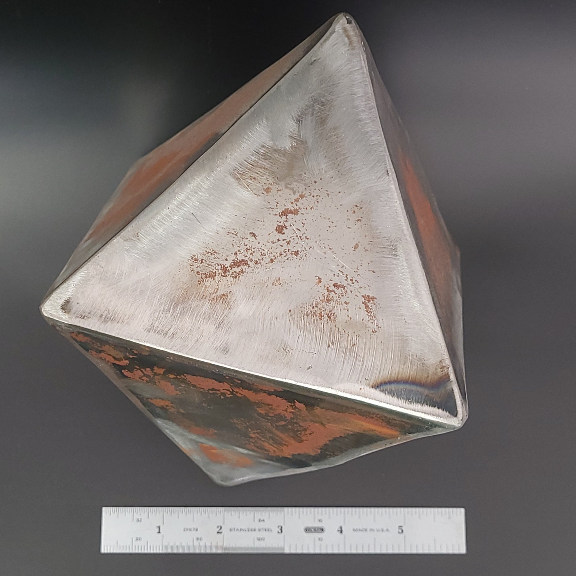 Octahedron D8 in unfinished welded steel 6" 150mm