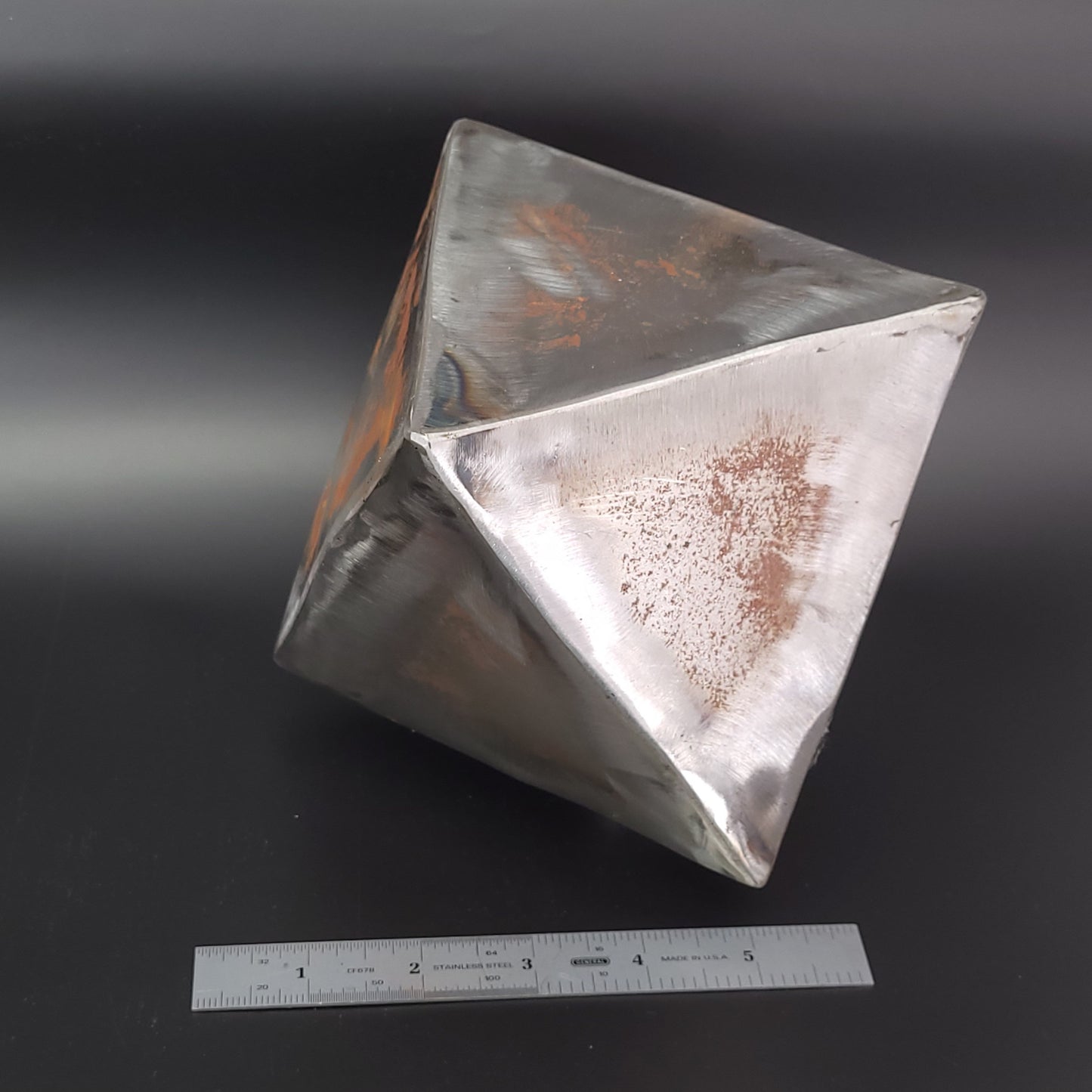 Octahedron D8 in unfinished welded steel 6" 150mm