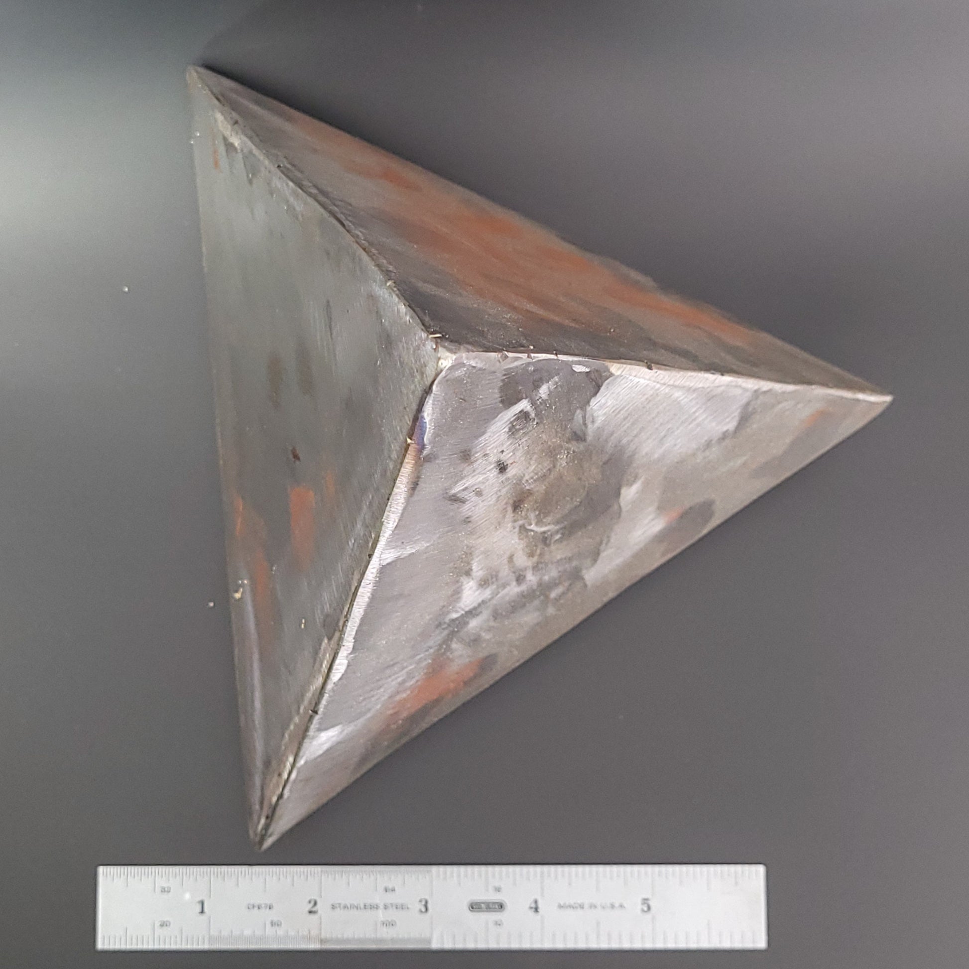 Tetrahedron D4 in unfinished welded steel 6" 150mm